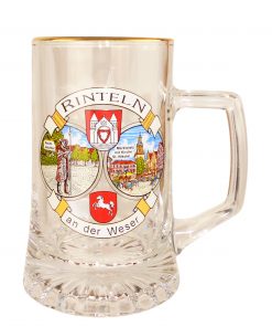 Bierseidel "Rinteln an der Weser" mit Goldrand - 0,2L / 0,4L