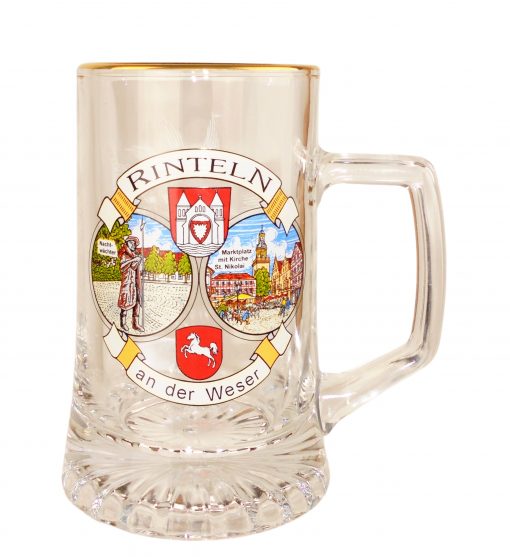 Bierseidel "Rinteln an der Weser" mit Goldrand - 0,2L / 0,4L