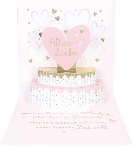 Pop-up-Musikkarte "You`ll be in my heart" mit Licht-Effekt