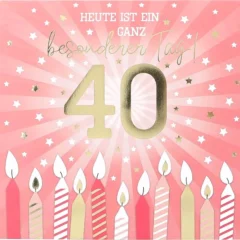 Pop-up-Musikkarte "Besonderer Tag" mit Licht-Effekt, zum 40. Geburtstag