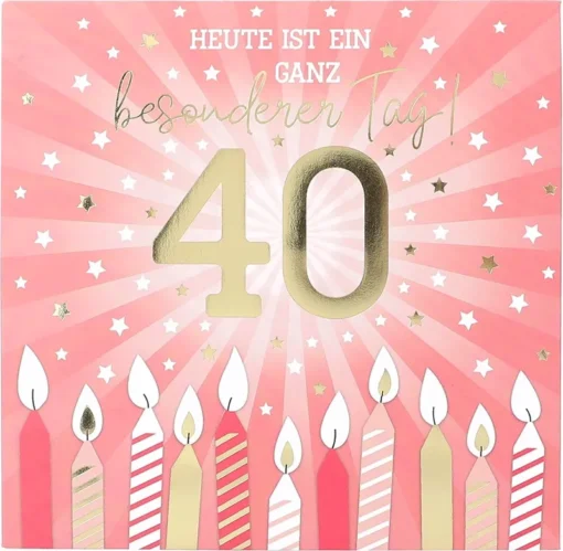 Pop-up-Musikkarte "Besonderer Tag" mit Licht-Effekt, zum 40. Geburtstag