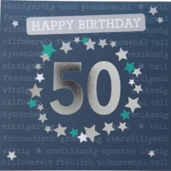 Pop-up-Musikkarte "50 Happy Birthday" mit Licht-Effekt