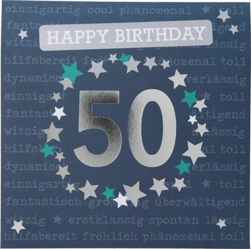 Pop-up-Musikkarte "50 Happy Birthday" mit Licht-Effekt