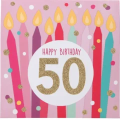 Pop-up-Musikkarte "Happy Birthday 50" mit Licht-Effekt
