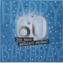 Pop-up-Musikkarte "60 Happy Birthday" mit Licht-Effekt
