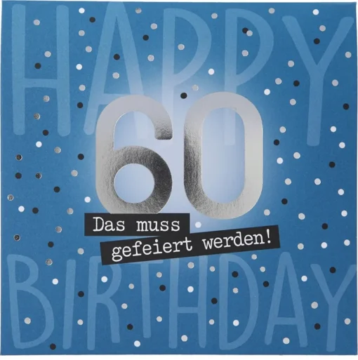 Pop-up-Musikkarte "60 Happy Birthday" mit Licht-Effekt