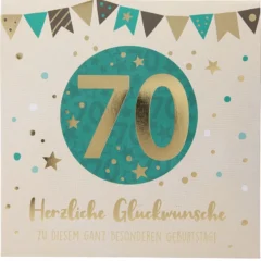 Pop-up-Musikkarte "70. Geburtstag" mit Licht-Effekt