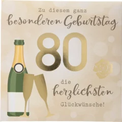 Pop-up-Musikkarte "Besonderer Geburtstag 80" mit Licht-Effekt