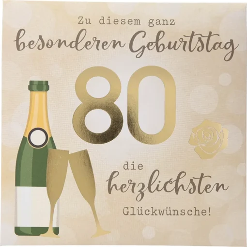 Pop-up-Musikkarte "Besonderer Geburtstag 80" mit Licht-Effekt