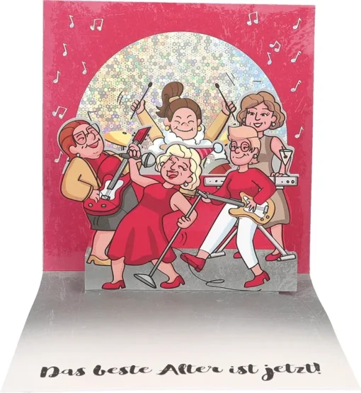 Pop-up-Musikkarte "Lass es krachen!" mit Licht-Effekt