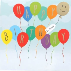 Pop-Up Musikkarte "Happy Birthday" Luftballons mit Licht-Effekt