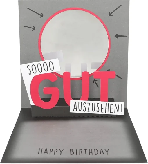 Pop-up-Musikkarte "So gut auszusehen" mit Licht-Effekt