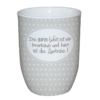 Mea-Living Tasse mit Henkel "Irrenhaus" grau