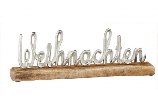 Schriftzug "Weihnachten" auf Holzfuß