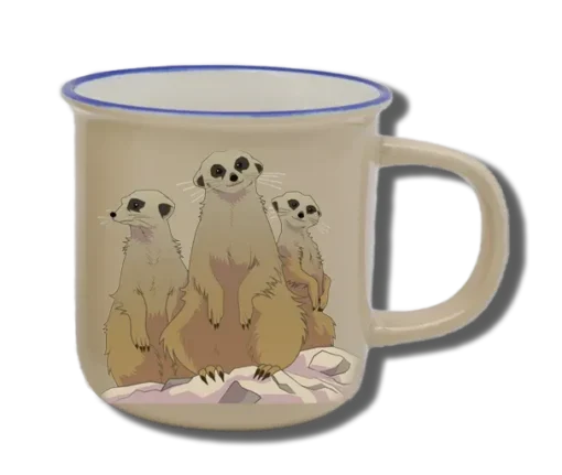Handgemachte Tasse mit Erdmännchen-Motiv und Wunschname