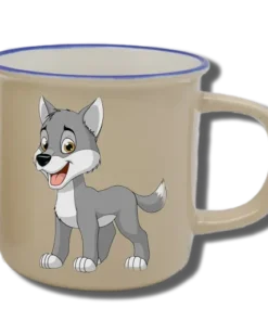 Handgemachte Tasse "Wolf" mit Wunschname