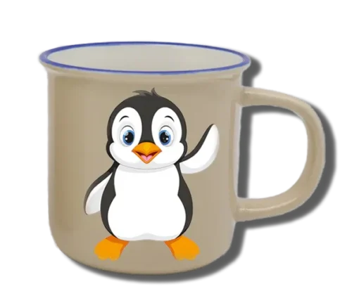 Handgemachte Tasse "Pinguin" mit Wunschname