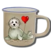 Handgemachte Tasse "Seehund Herz" mit Wunschname