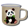 Handgemachte Tasse "Panda" mit Wunschname