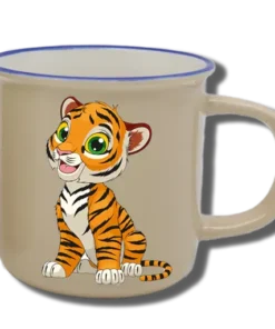 Handgemachte Tasse "Tiger" mit Wunschname