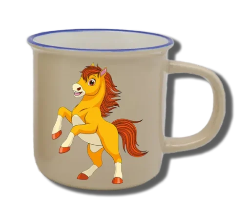 Handgemachte Tasse "Pferd" mit Wunschname