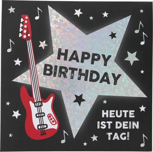 Pop-up-Musikkarte "Heute ist dein Tag" mit Licht-Effekt