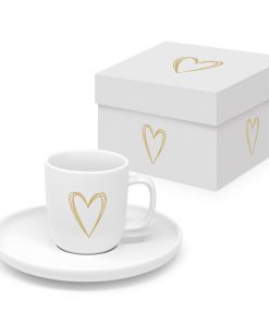 ppd Espresso-Tasse "Pure Heart gold" mit Untertasse