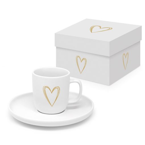 ppd Espresso-Tasse "Pure Heart gold" mit Untertasse