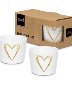 ppd Eierbecher-Set "Pure Heart gold"