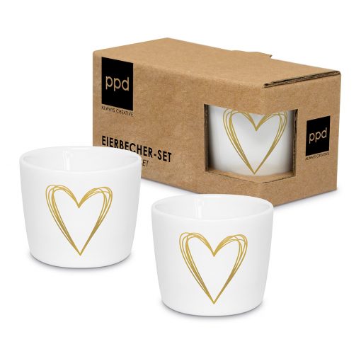 ppd Eierbecher-Set "Pure Heart gold"