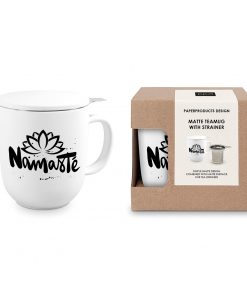 ppd Tee-Tasse "Namaste" mit Teesieb und Deckel