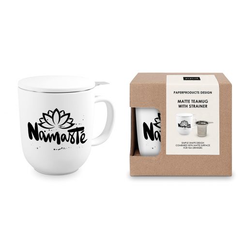 ppd Tee-Tasse "Namaste" mit Teesieb und Deckel