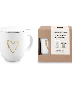 ppd Tee-Tasse "Pure Heart gold" mit Teesieb und Deckel