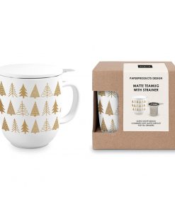 ppd Tee-Tasse "Pure Mood Gold" mit Teesieb und Deckel