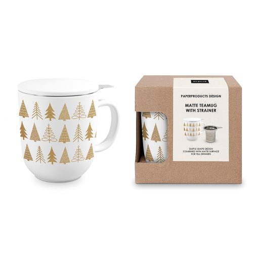 ppd Tee-Tasse "Pure Mood Gold" mit Teesieb und Deckel