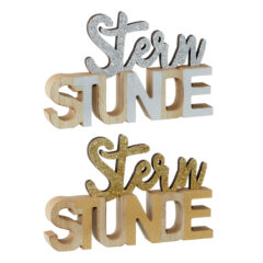 Schriftzug "Sternstunde" aus Holz