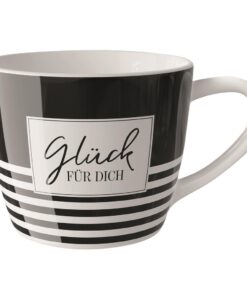 Maxi-Becher "Glück für Dich" (Salt & Pepper) - Geschenk für Dich