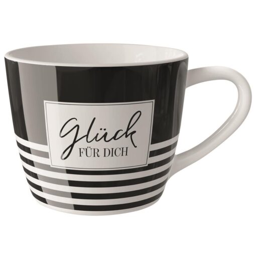 Maxi-Becher "Glück für Dich" (Salt & Pepper) - Geschenk für Dich