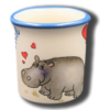Handgemachter Eierbecher mit Nilpferd-Motiv und Wunschname