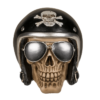 Totenkopf-Spardose Sonnenbrille und Motorradhelm