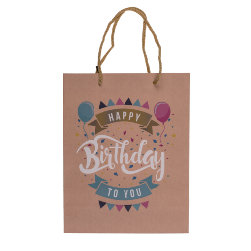 Kraftpapier-Geschenktüte "Happy Birthday"