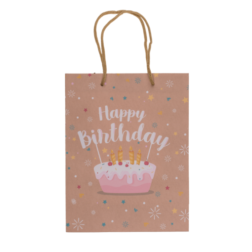 Kraftpapier-Geschenktüte "Happy Birthday"