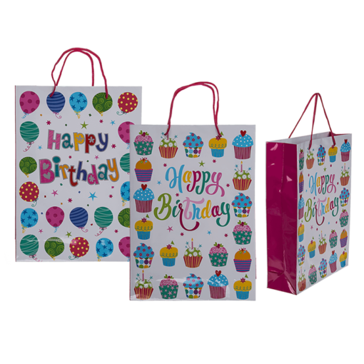 Papier-Geschenktüte "Happy Birthday" groß