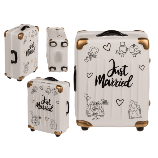 Spardose Trolley-Koffer "Just married"