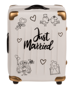 Spardose Trolley-Koffer "Just married"