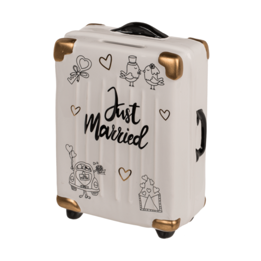 Spardose Trolley-Koffer "Just married"