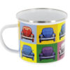 VW Käfer Emaille Tasse - Multicolor in verschiedenen Blickwinkel