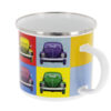 VW Käfer Emaille Tasse - Multicolor in verschiedenen Blickwinkel