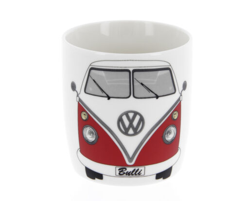 VW T1 Bulli Kaffeetasse, in rot, Front