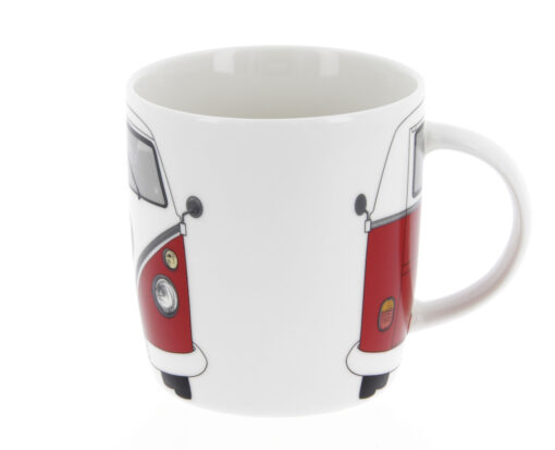 VW T1 Bulli Kaffeetasse, in rot, left side